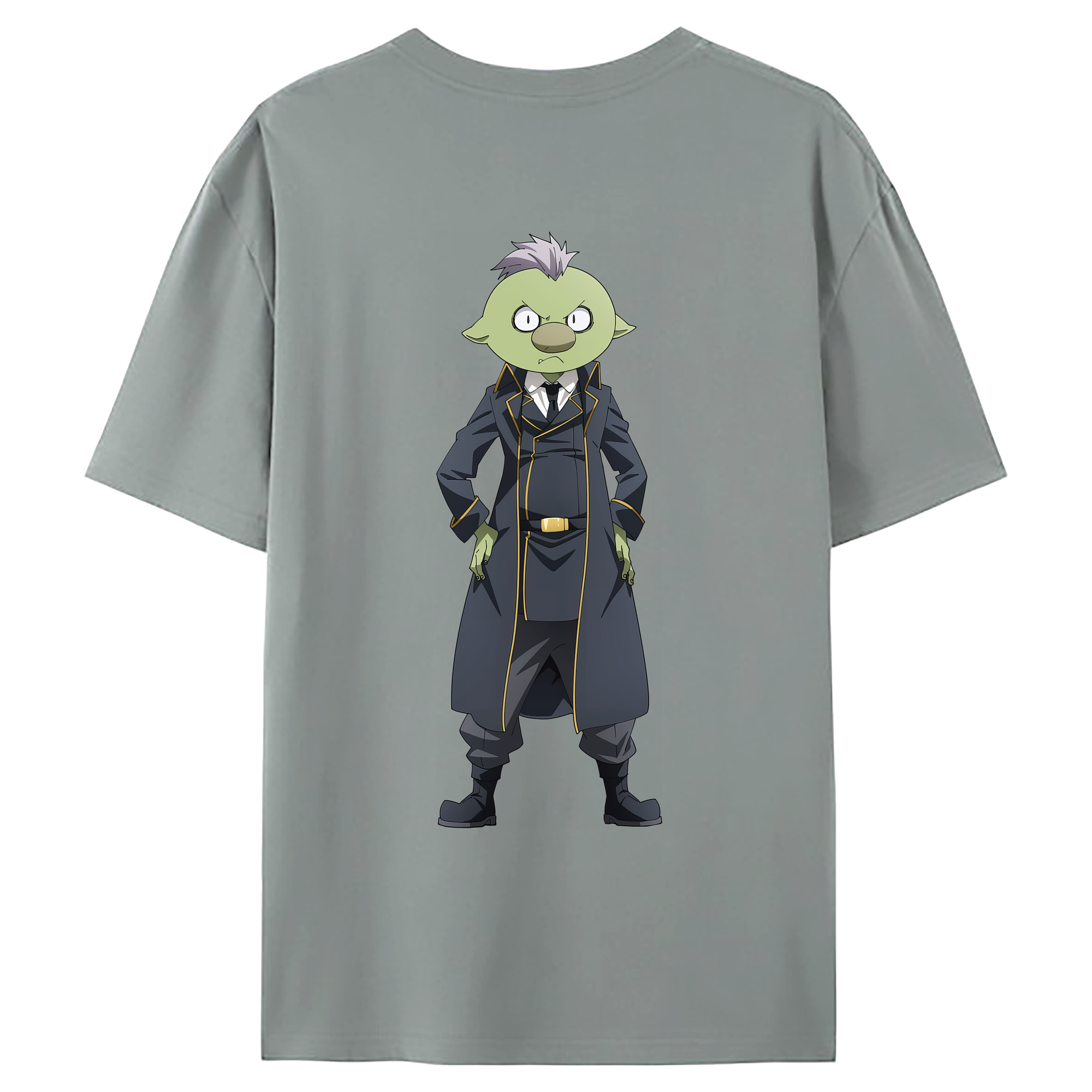 （画像用） 転スラ Regarding Reincarnated to Slime 綿100％ メンズ半袖Tシャツ（バックプリント） 通気性